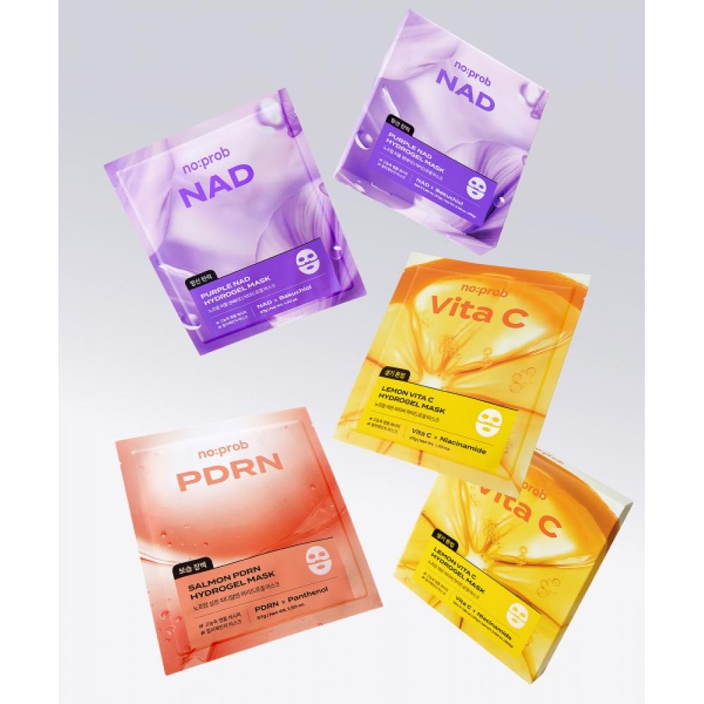 NoProb No Prob Salmon Pdr Hydrogel Mask 5 Sheets