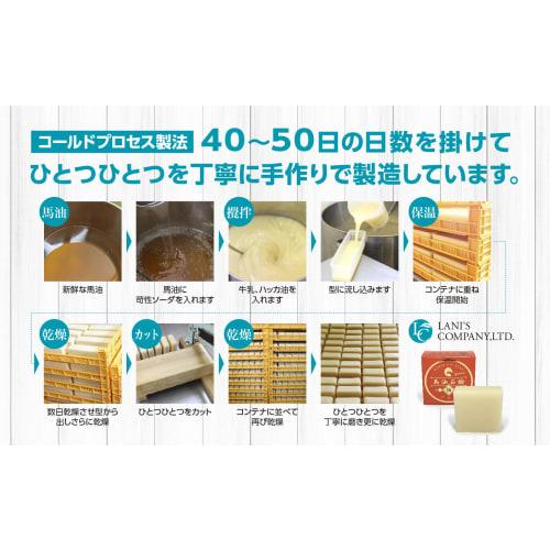 Plus for Planning Handmade Horse Oil Soap (Unscented) 90g x 2/Contains 45% of 100% Japanese Horse Oil in Soap Cold Process Manufacturing Dry Skin Sens