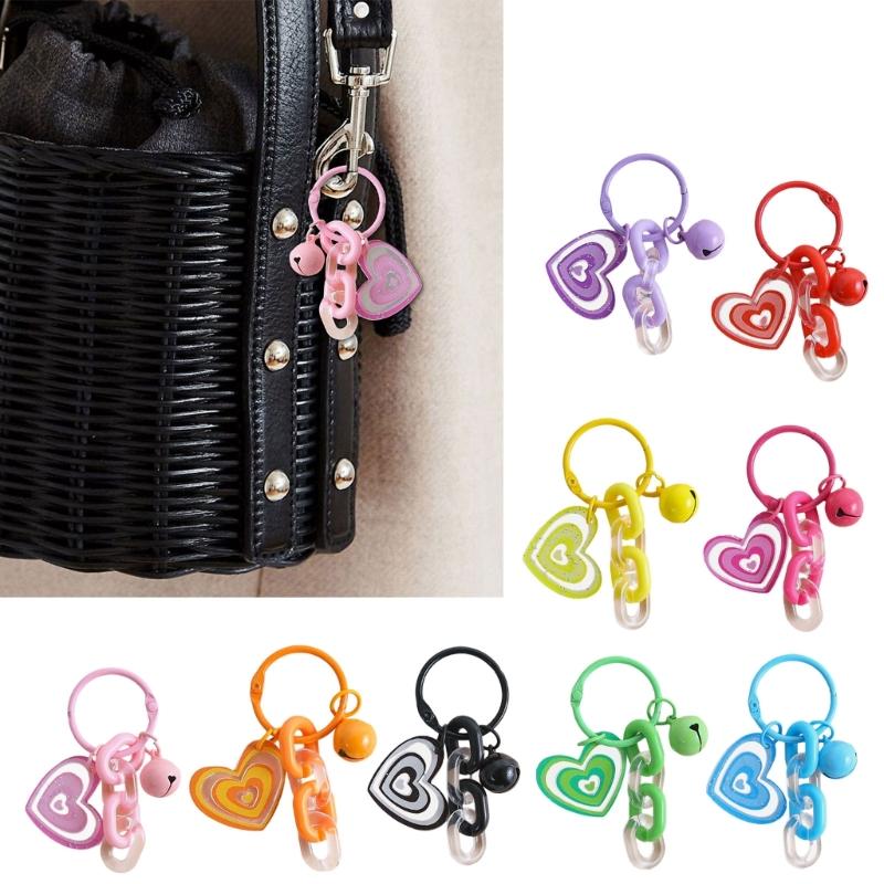 Creative DIY Heart Shaped Keychain With Glitter and Sturdy Acrylic Materials for Personalize Accessories