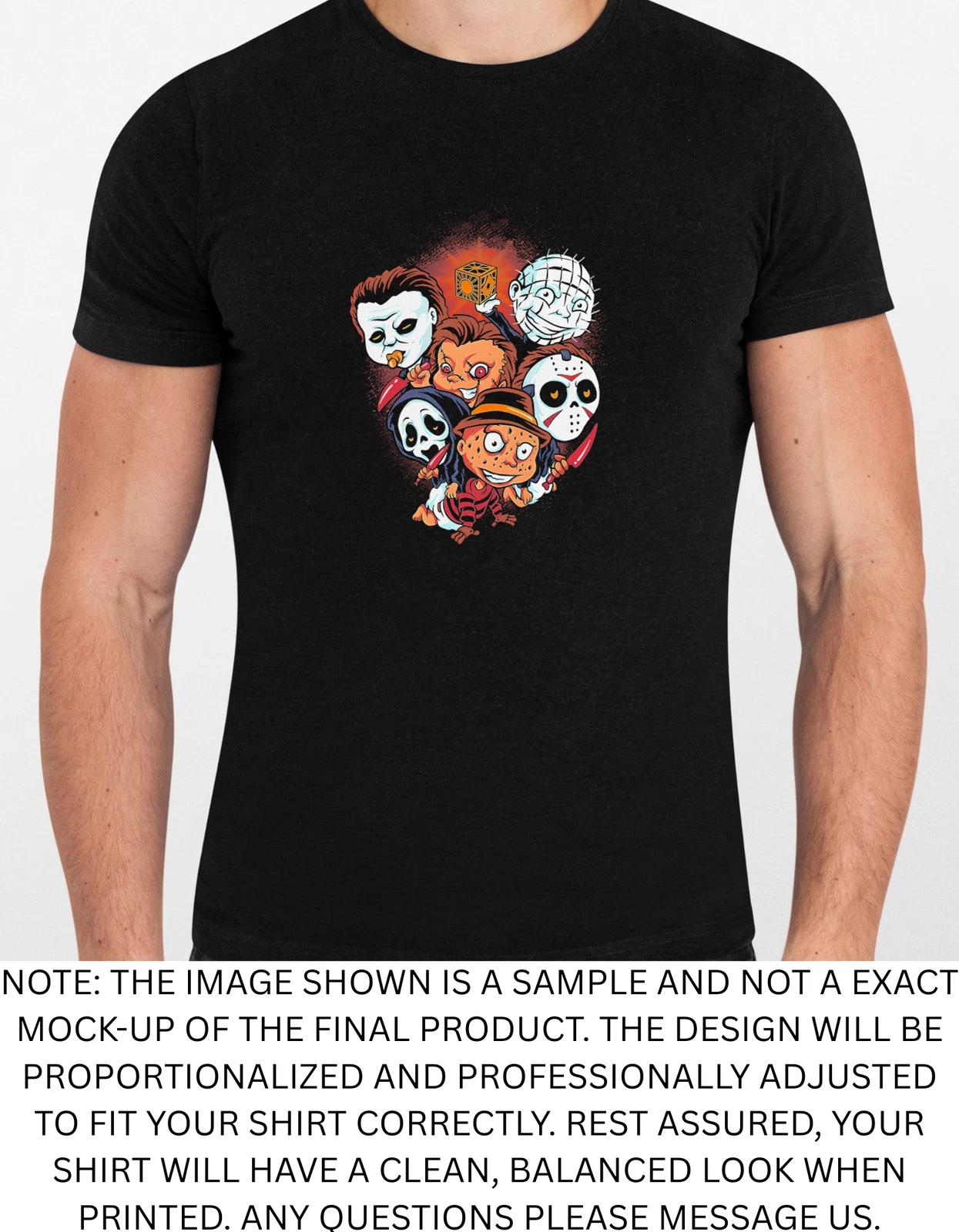 Men s and Women s T-shirts Horror Character Illustration Graphic S