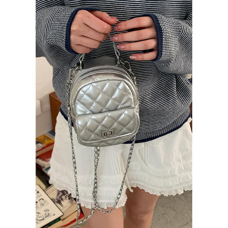 Fashionable Diamond-shaped Chain Bag, Fashionable Small Backpack, Simple Handbag