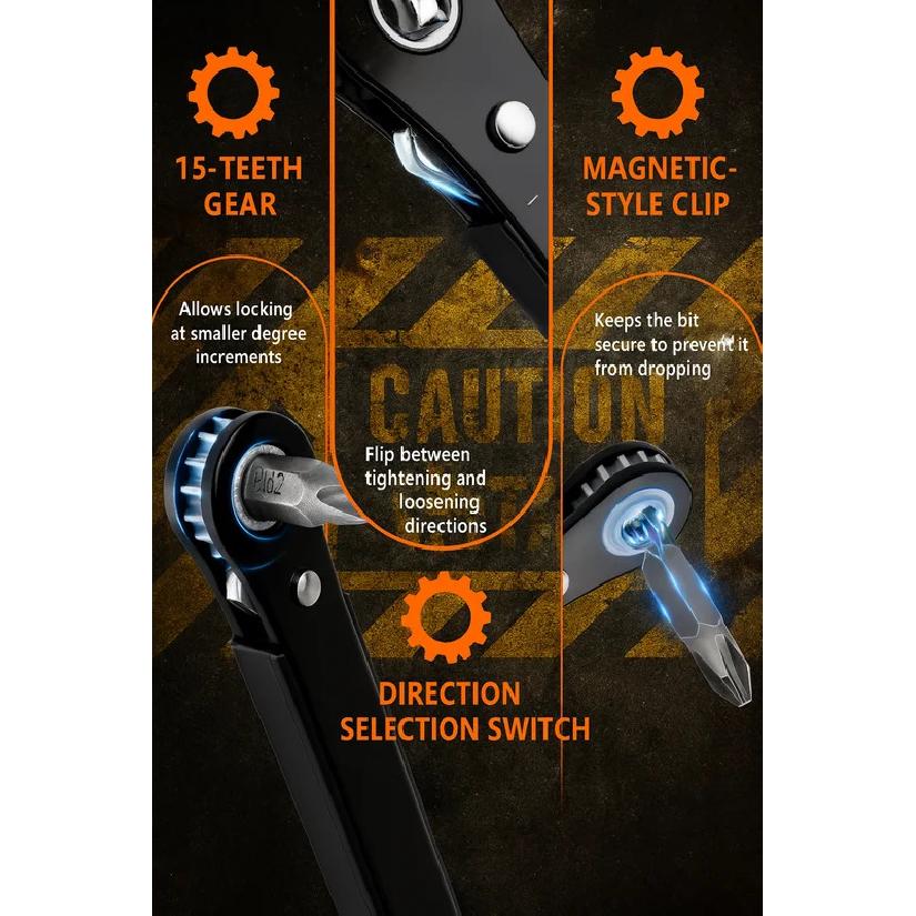 

Right Angle Screwdriver Set T25, Mini Ratcheting 90 Degree Offset Wrench Kit, Pocket Tool for DIY Repair, Low Profile Bit Socket