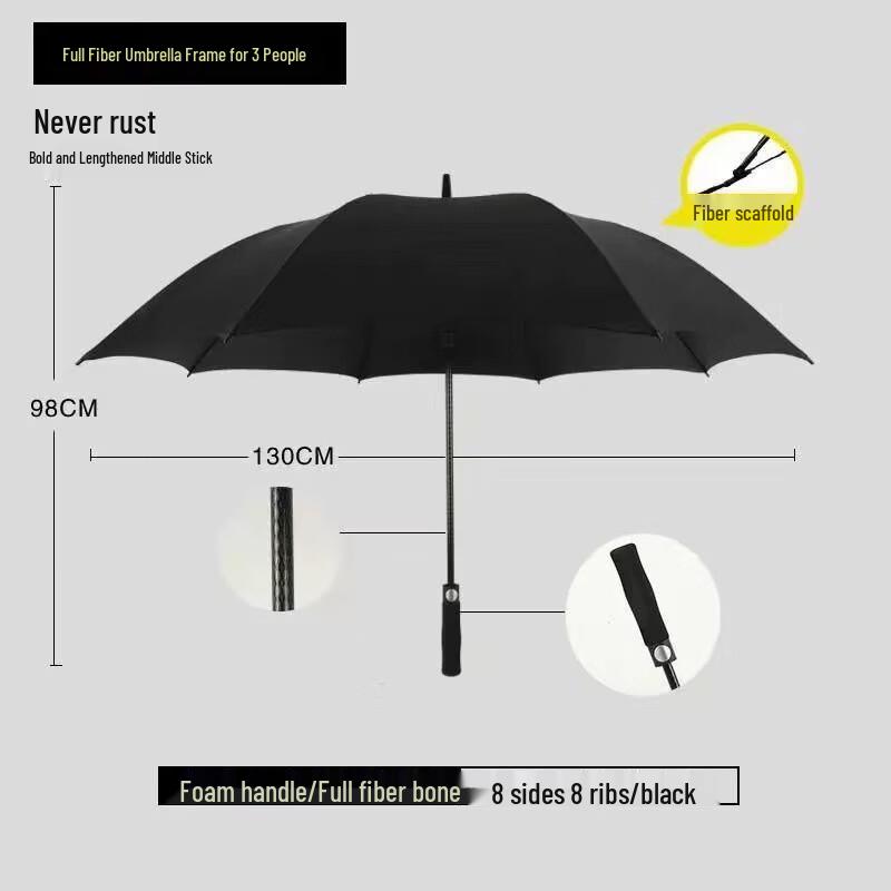 

30-inch Automatic Black Golf & Business Umbrella