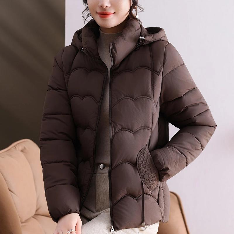 Датан Мадам Женское Цветочное Зимнее Пальто с Подкладкой 3XL