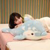 Adorable Dolphin Plush Toy Ocean Stuffed Animal Pillow In Soft Light Blue