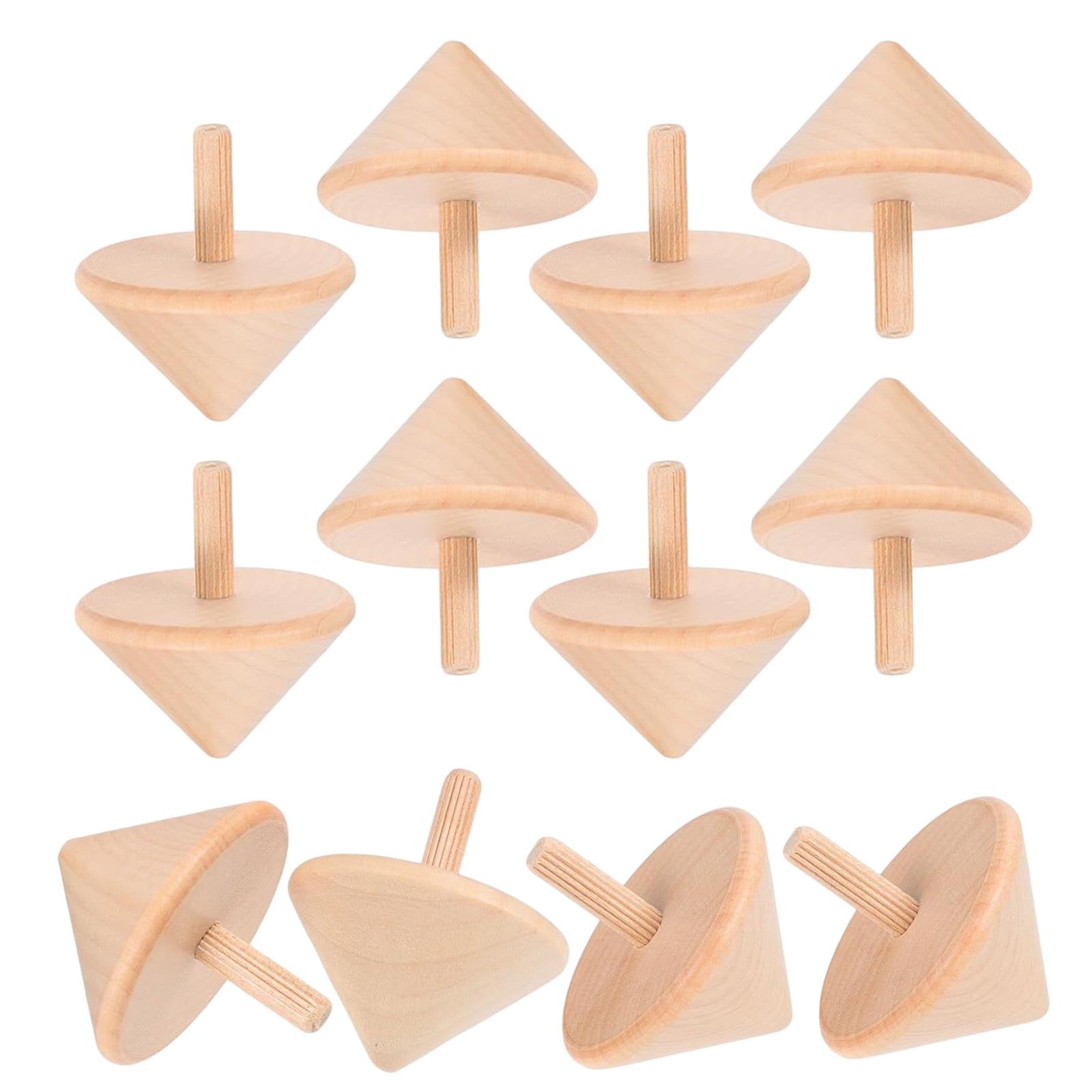 

12Pcs Small Wood Whipping Top Paintable Wooden Rotating Top For Childrens Students Art Painting School Craft Project 1