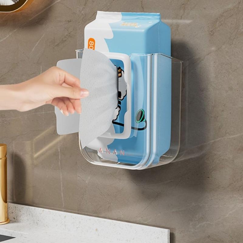 Pojemnik na chusteczki nawilżane z łatwym montażem, duża pojemność, organizery PET do domu, kuchni, łazienki