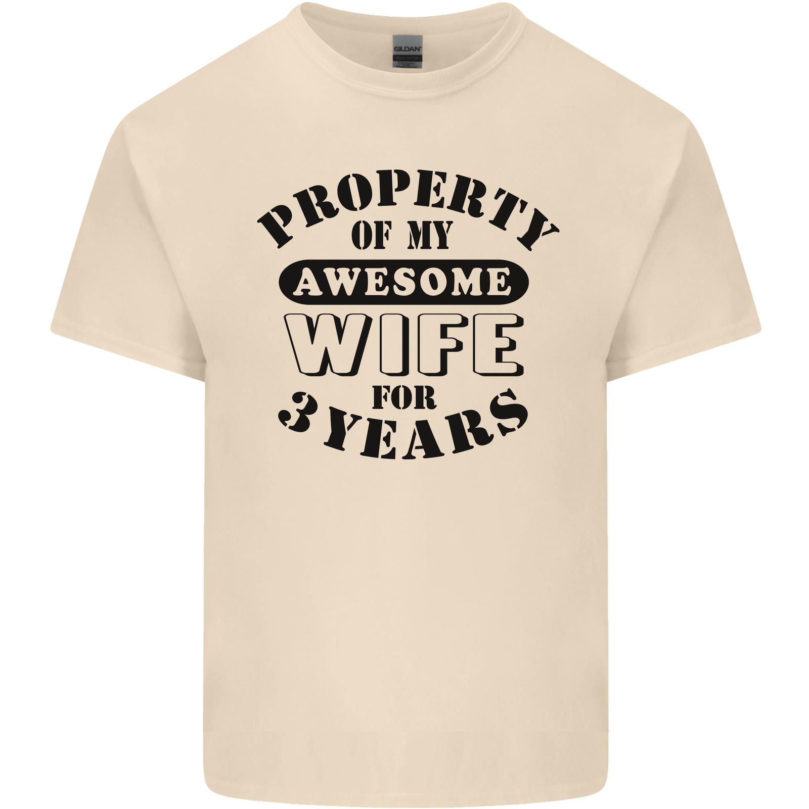 

3rd Wedding Anniversary 3 Year Funny Wife Mens Light Cotton T-Shirt Mens Womens Tees Top L