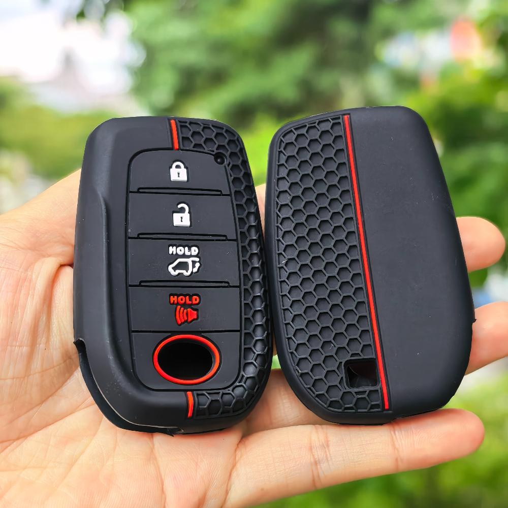 Silicone Auto Remote Car Key Case Cover For Toyota CHR Hilux Fortuner Land Cruiser 200 Camry Corolla Crown RAV4 Highland