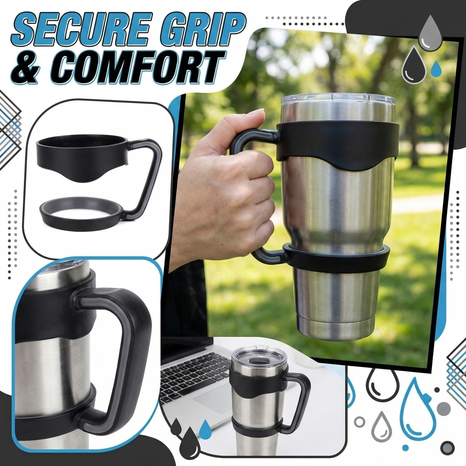 

30oz Portable Water Cup Handle Plastic Cup Cover One Size чёрный