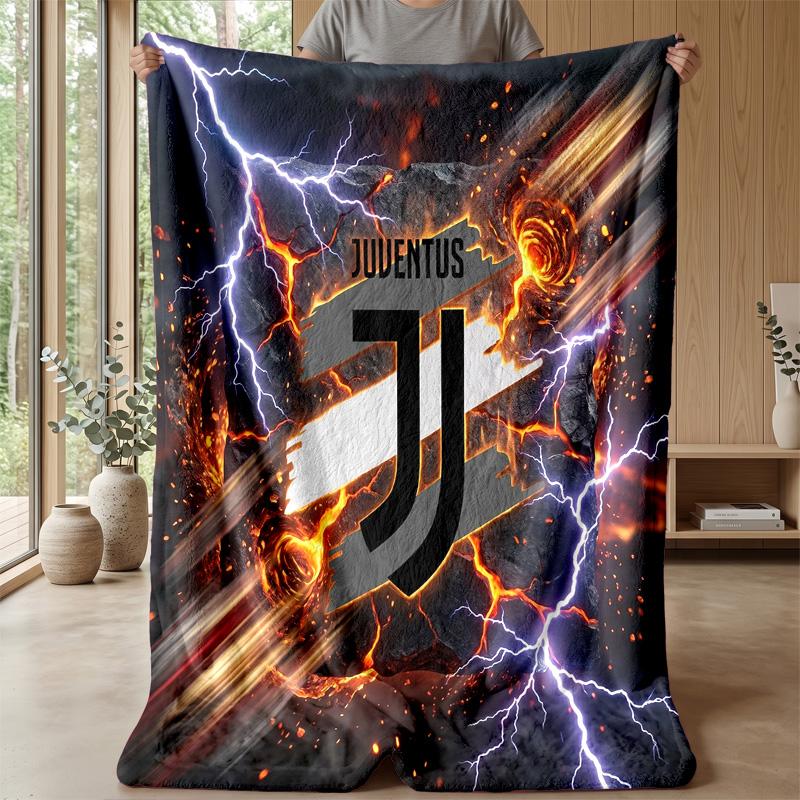 Coperta a tema Juventus FC Morbida coperta in flanella Coperta morbida tipo plaid Coperta accogliente per divano e letto per arredamento domestico