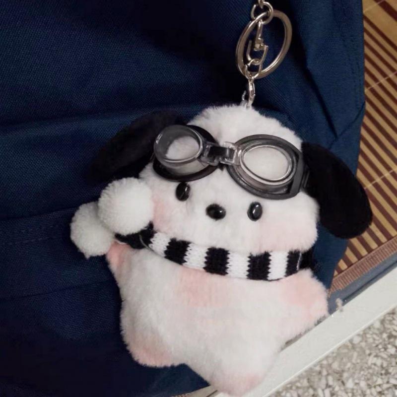 Pacha Dog Blush Plush Doll: Cute Cartoon Couple Gift and Girlish Heart Backpack Pendant