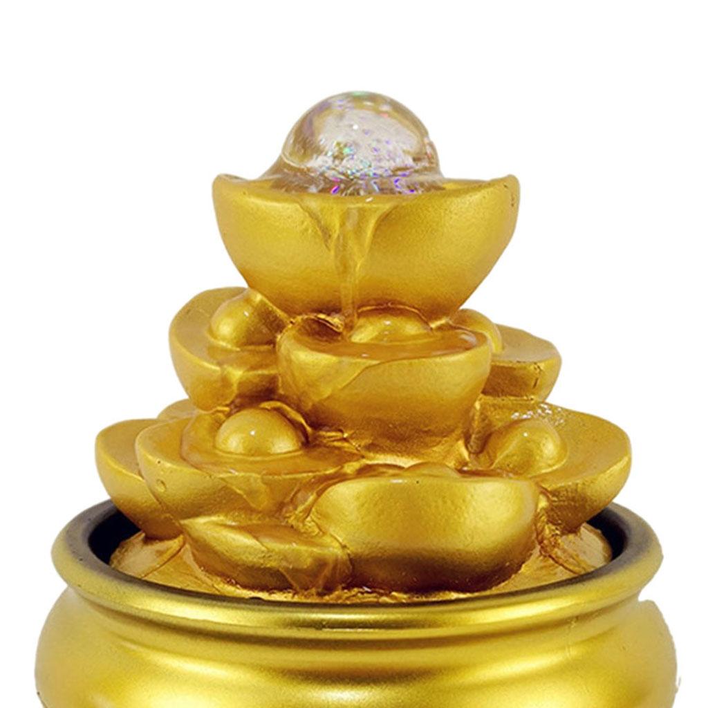 Resin Feng Shui Money Tree Statue Golden Wealth Tree Ornament Gifts for Housewarming Opening Ceremony
