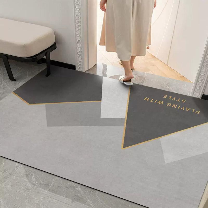 PVC Entry Door Floor Mat Kitchen Waterproof and Oil-proof Carpets Bathroom Non-slip Carpet Large Area Balcony Rugs Easy To Clean