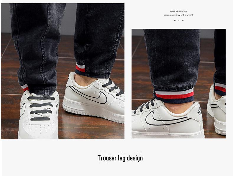 Xiaofeiniu Men's Elastic Waist Skinny Jeans: Fashionable, Versatile, Comfortable Fit for All Sizes