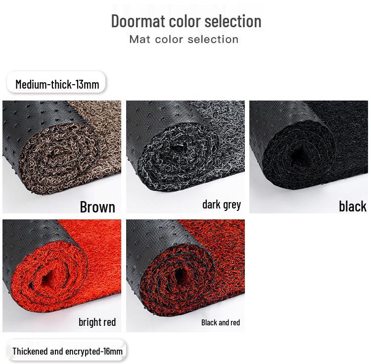 Two-Tone Dirt-Resistant Entrance Mat: Silk Ring Doormat, Gold-Digging, Cuttable for Household & Commercial Use