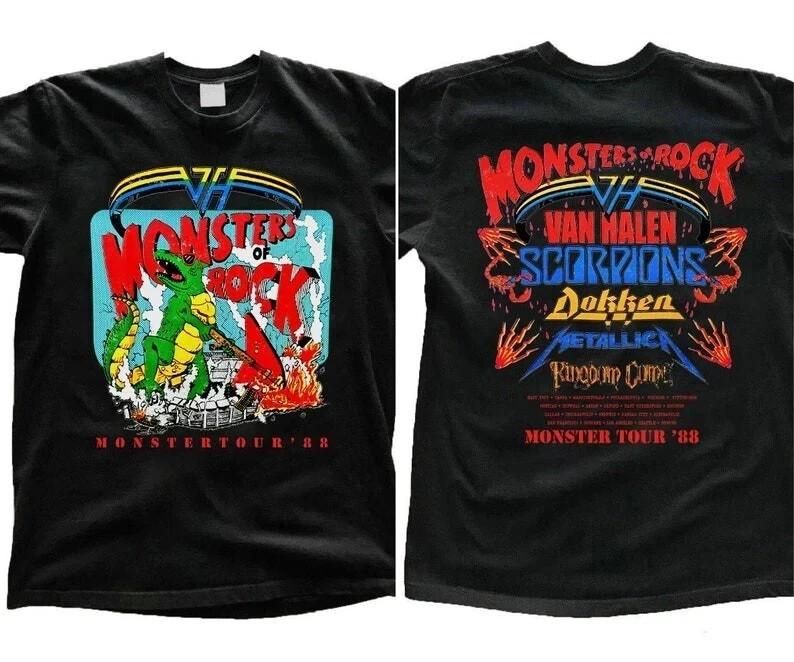 Monsters Of Rock Tour 1988 Vintage Concert Graphic Shirt Unisex T-Shirt XXXL
