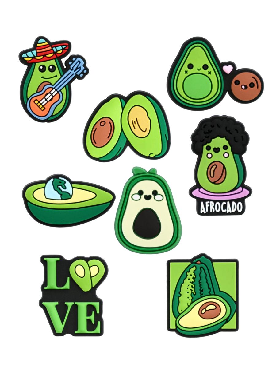 

Джибитсы авокадо avocado Jibbitz 8 шт аксессуары крокс украшение зелений