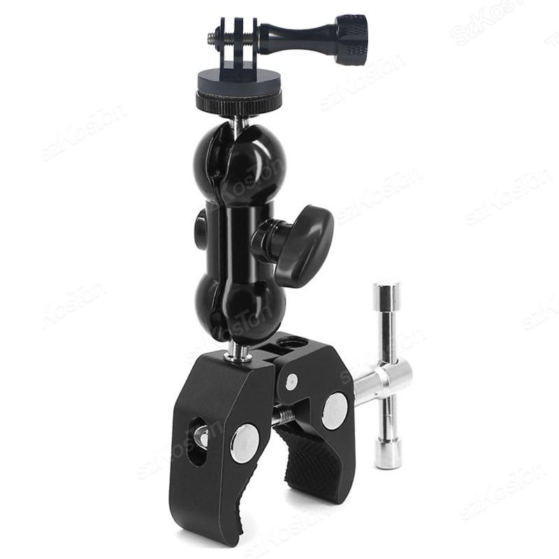 Motorcycle Crab Clamp Handlebar Fixed Mount Holder For GoPro 13 12 11 10 9 Insta 360 X4 X5 DJI Pocket 3 Aluminum Holder Bracket