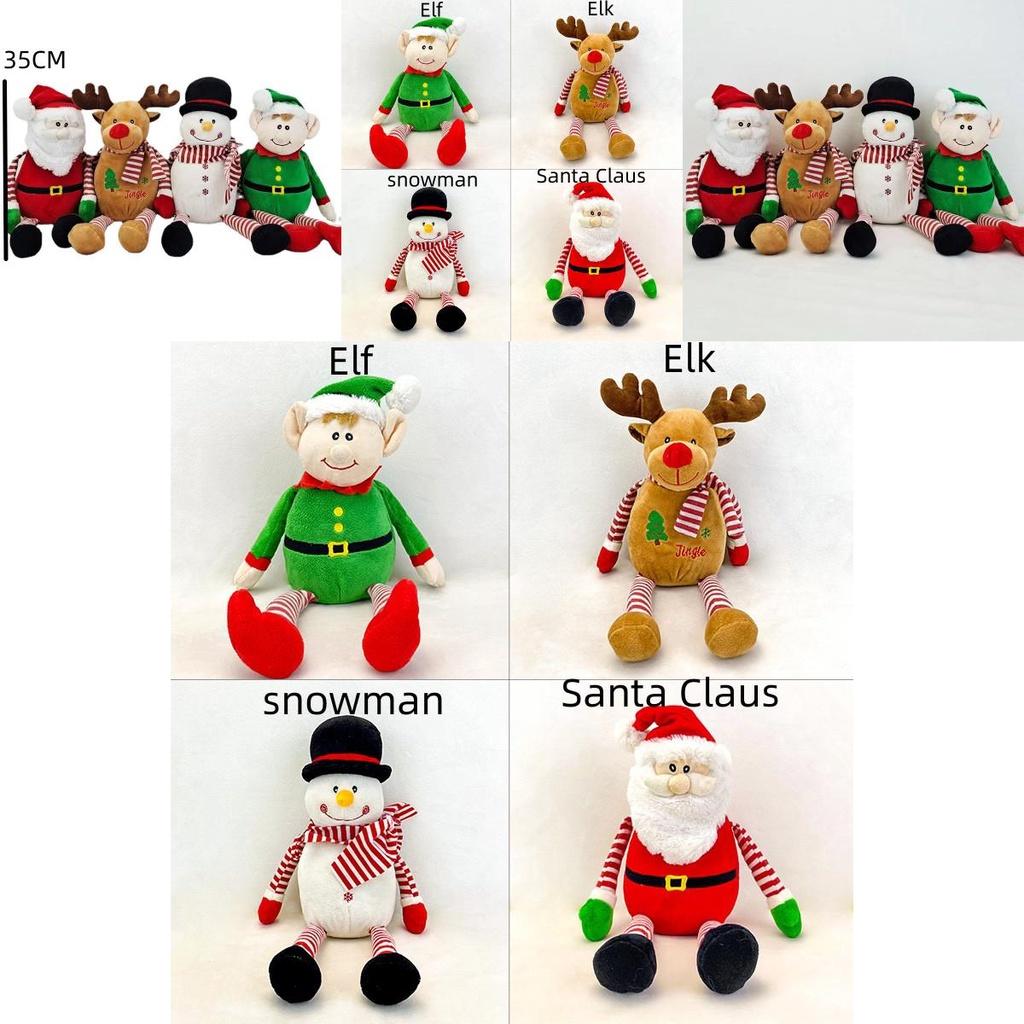 Festive Plush Santa Snowman Elk Doll Decorative Toy For Christmas