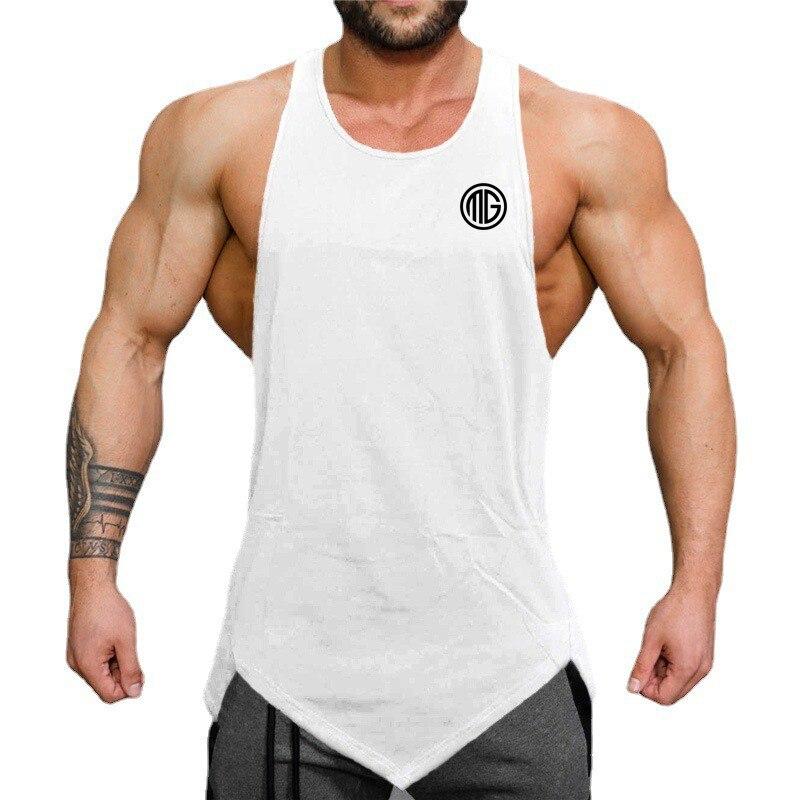 Faça o Trabalho Gráfico Estampado Treino Musculação Fitness Academia Esportes Gola O Ajuste Slim Treino Masculino Verão Algodão Regata M-2XL