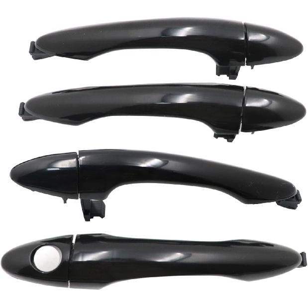 

FZJDSD 4PCS Exterior Outside Door Handle Primed Black Front Rear Left Right 82651-3W000, 82652-3W020, 82661-3W000, 82662-3W020 Compatible with Kia