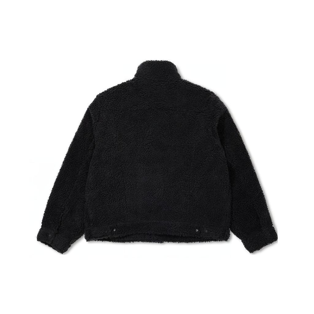 Levis Fw22 Einfarbiges Fleecekragen-Knopf-Jacke Herren Jacke Schwarz A3288-0002