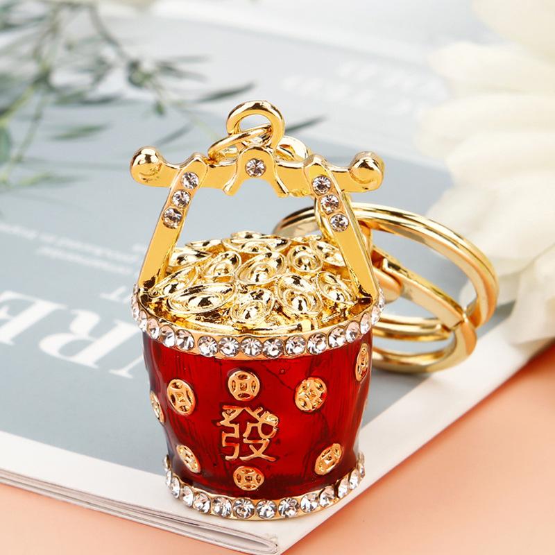 Diamond inlay, fortune bag, car keychain, women's handbag pendant, metal keychain ring, Christmas gift, Stocking stuffers, Valentine's Day gift