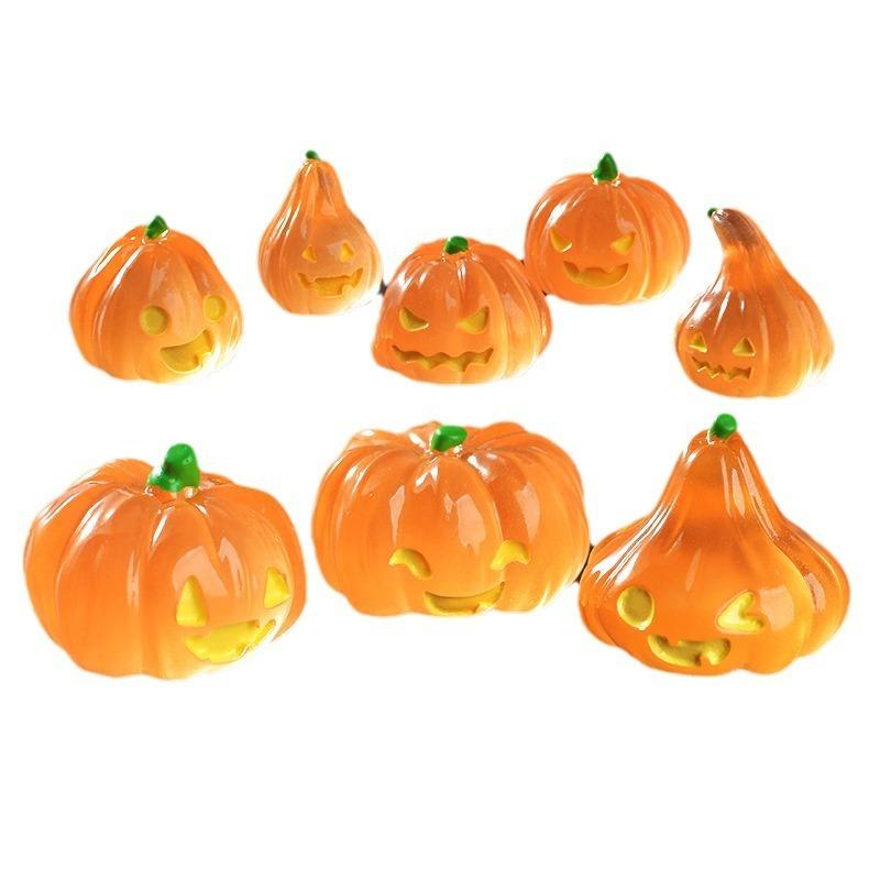 New Halloween luminous pumpkin lamp micro-landscape gardening landscaping accessories, creative car luminous ornaments