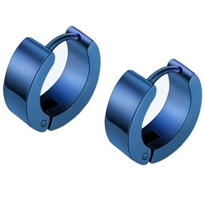 New in Trendy Minimalist Stainless Steel Hoops Ear Piercings Earrings Round for Men Woman Waterproof Vintage Jewelry Decoration