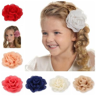 Artificial Rose Flower Hair Clip Headwear Rose Flower Hairpin Elegant Rose Flower Side Clip  Kids
