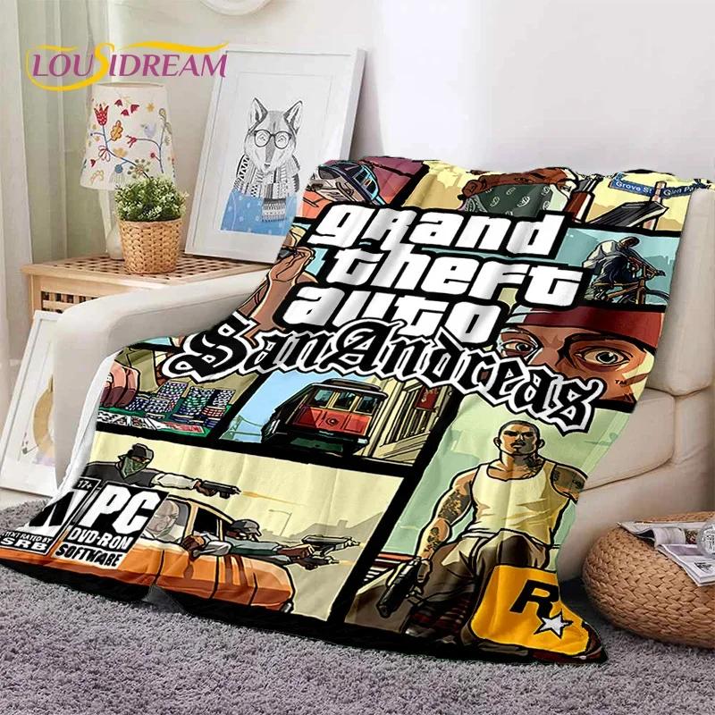 GTA Game Grand Theft Auto Gamer Soft Flannel Blanket for Beds Bedroom Sofa Picnic,Throw Blanket for Cover Outdoors Leisure Gift