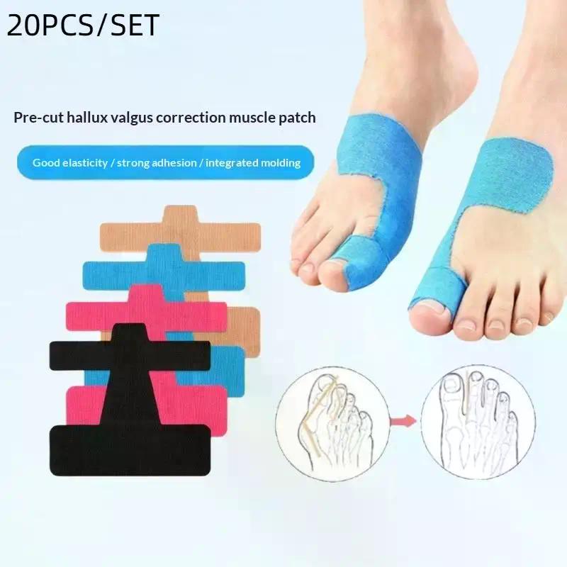 20PCS Bunion Corrector & Pain Relief Kinesiology Athletic Tape For Bunions & Turf Toe,Big Toe Spacer/Separator/Straightener Tape