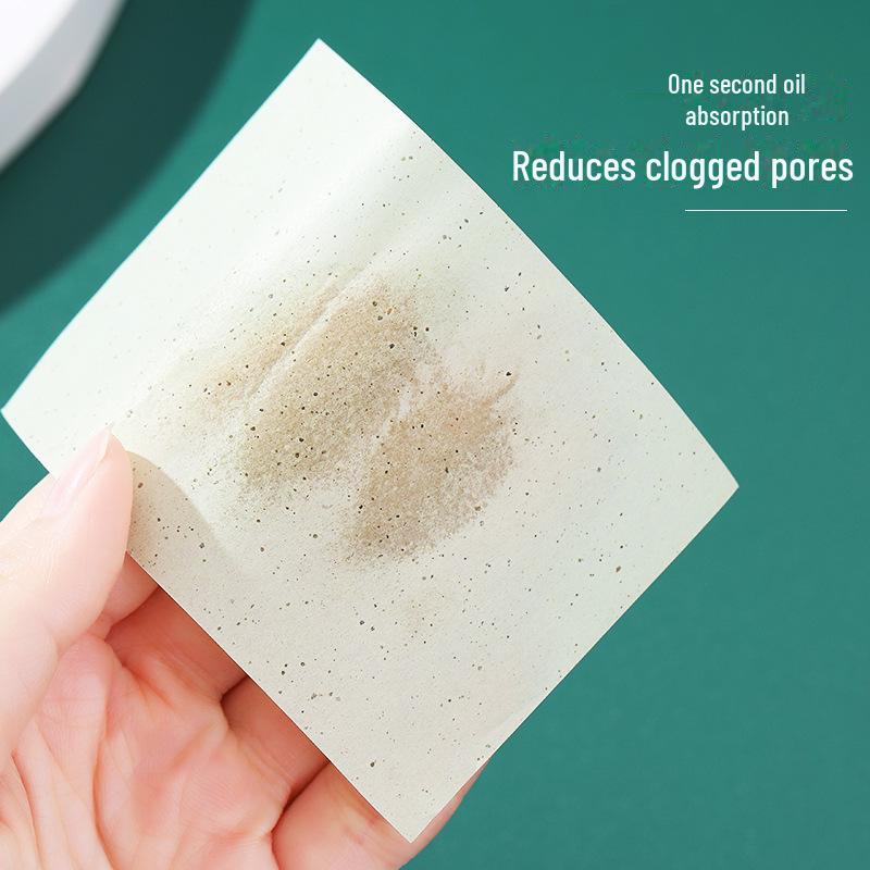 Green Tea Scented Oil Absorbing Face Sheets (100-Pack) - Portable, Suede Finish, Makeup Tool for Women