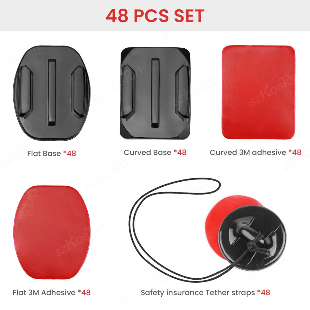 Curved Flat 3M Adhesive Mounts Sticker Mount Set For GoPro Hero 10 9 8 7 6 6 Xiaomi Yi 4K SJCAM Go Pro Action Camera Accessories