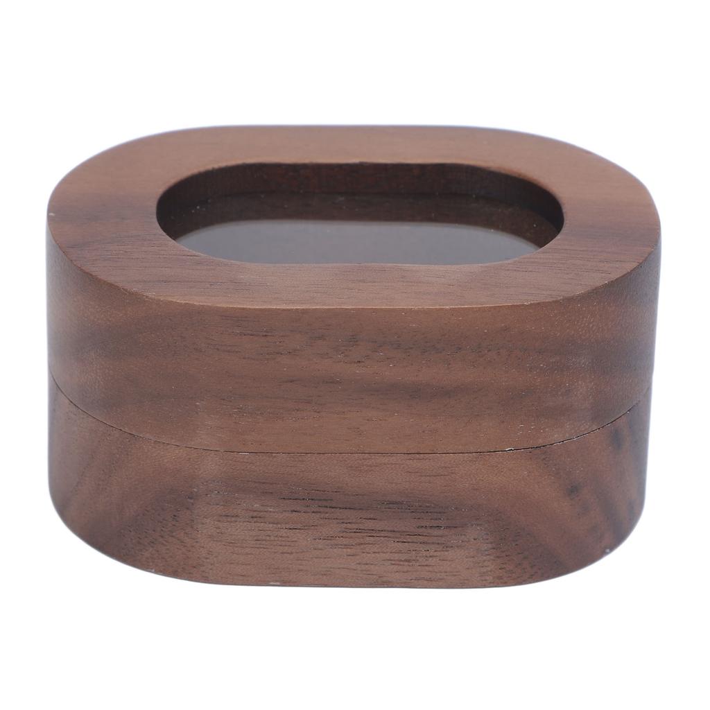 Ringaufbewahrungsbox Vintage Walnussholz und weicher Schwamm Verlobungsringhalter für Hochzeit oder Festival