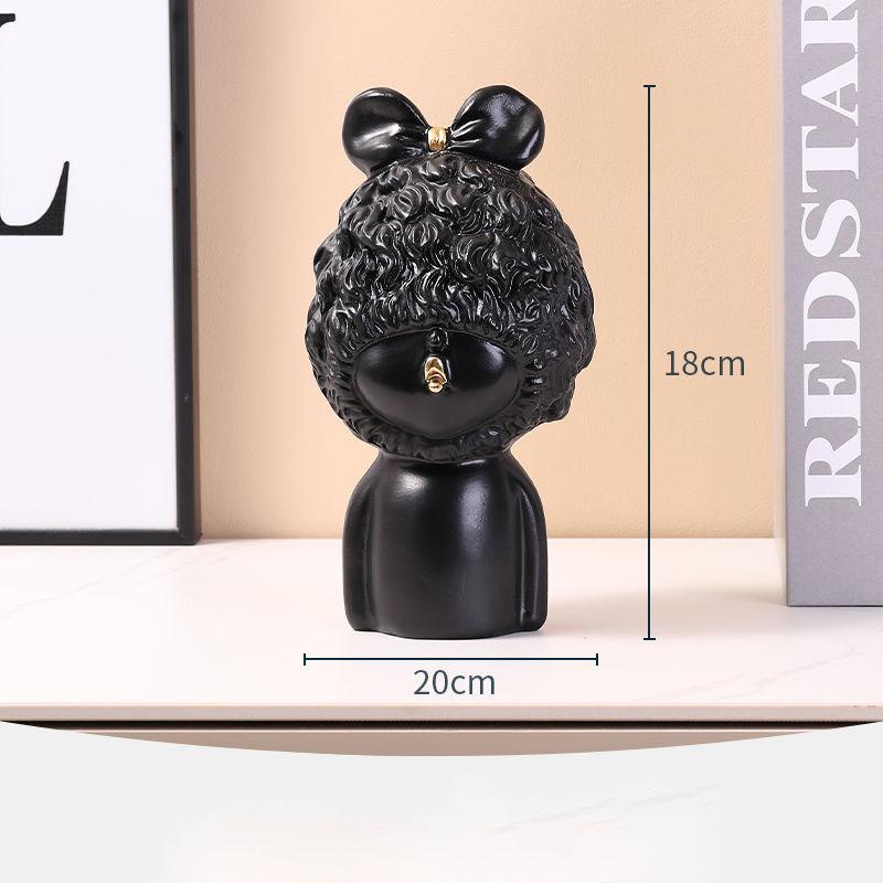 

Nordic Wedding Gifts Resin Flower Head Boy Ornaments Decor Home room Desk Statue Crafts Office Cafe Table Figurines Accessories