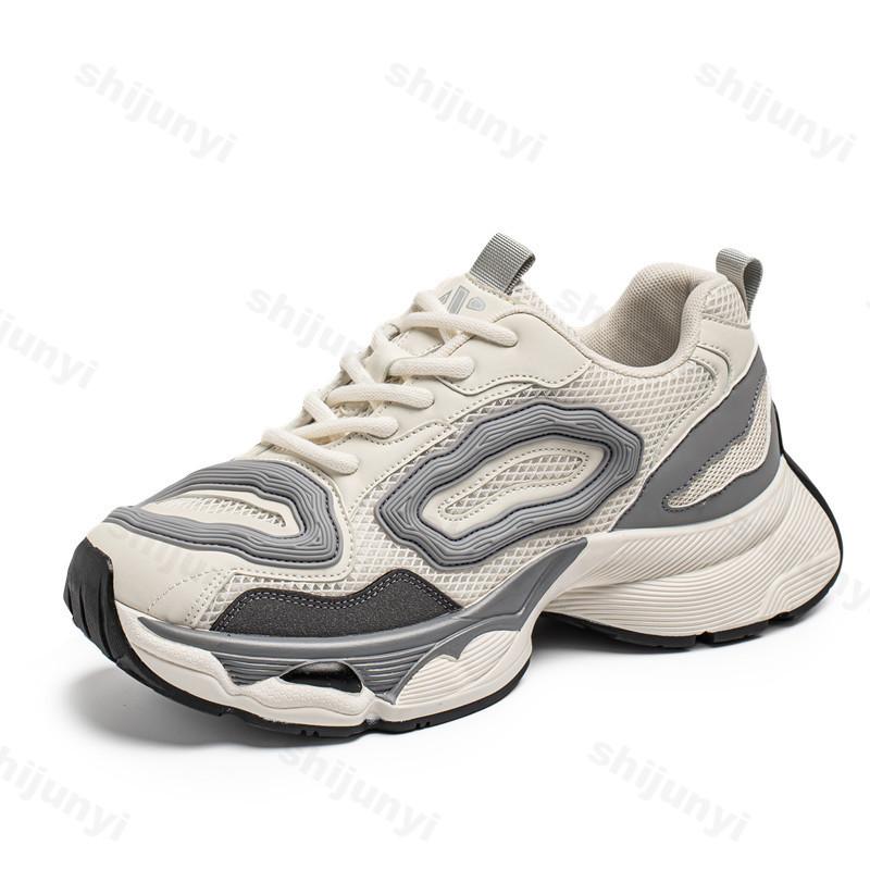 

Модная мужская обувь 2025 Весна Сетчатые дышащие повседневные кроссовки Универсальная толстая подошва Увеличивающие рост Удобные легкие Массивные туфли 39