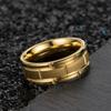 Valentine's Day Jewelry Grooved Engraved Titanium Steel Brushed 3 Layer 8mm Engagement Couple Ring