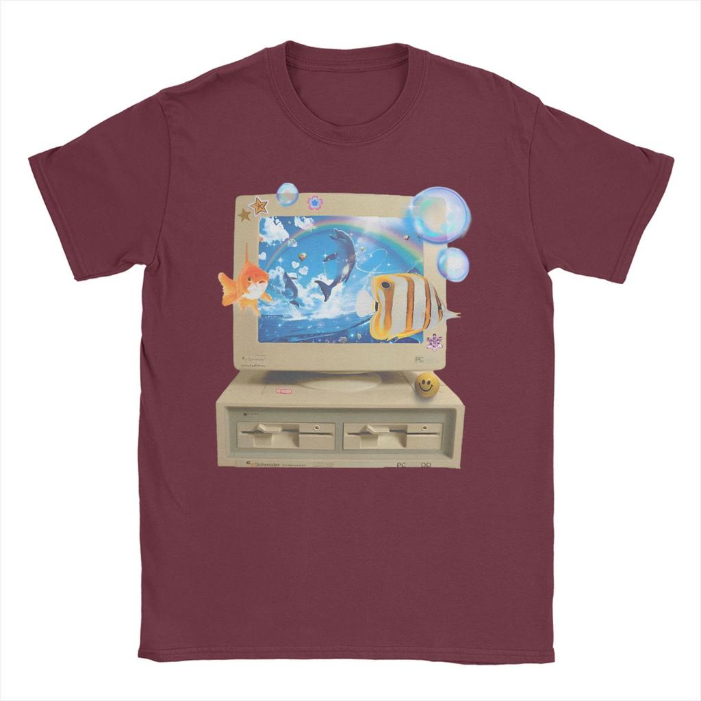 Frutiger Aero Aesthetic T-Shirt for Men Women Softstyle Novelty 100% Cotton Tees O Neck Short Sleeve T Shirts Big Size Clothes