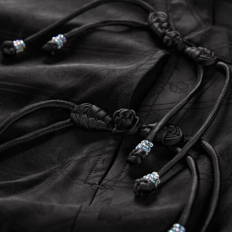 PEACEBIRD New Chinese Style Button-Knot Short Dress