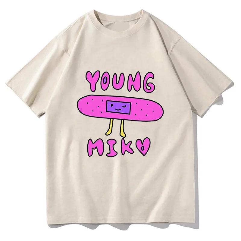 Singer Young Miko Print Graphic T Shirts Men Women Retro Fashion Short Sleeve Tshirt Harajuku Oversized Cotton Tees Streetwear