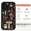 Black Grooved Floral Mushroom iPhone Case for 15/16/17 Pro Max