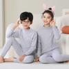 Children's long johns, pure cotton boys' thermal underwear set, medium collar girls' bottoming cotton sweater, youth pajamas