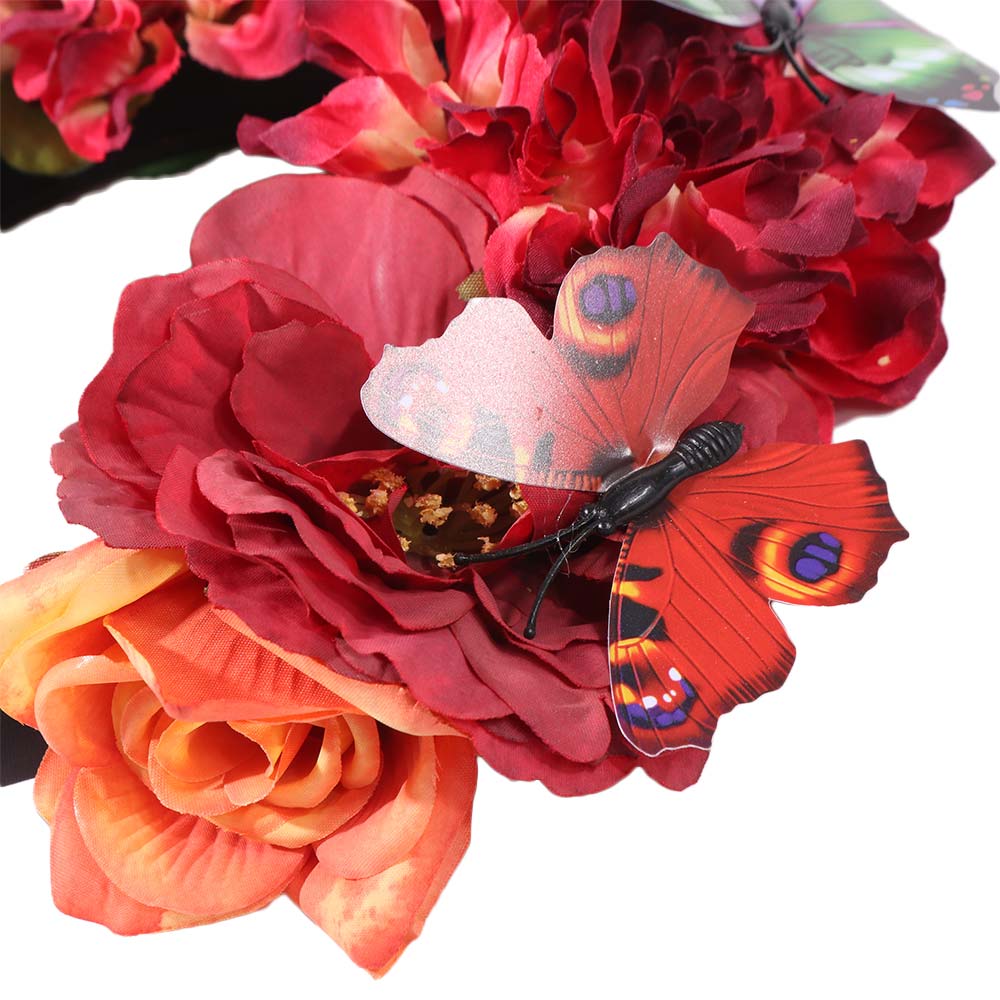 Butterfly Headdress Flower Hairband Faux Floral Cosplay Fairy Headband  Women Girls