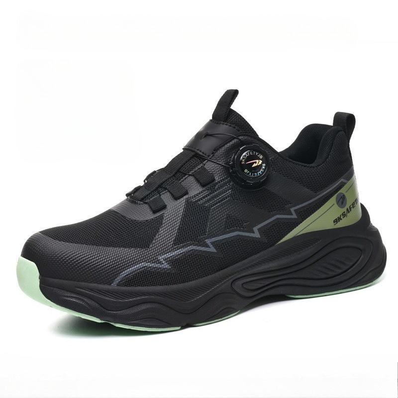 Rotating Button Safety Shoes Men Steel Toe Sneaker Air Cushion Work Shoes Man Puncture Proof Work Safety Boots Protective Shoes