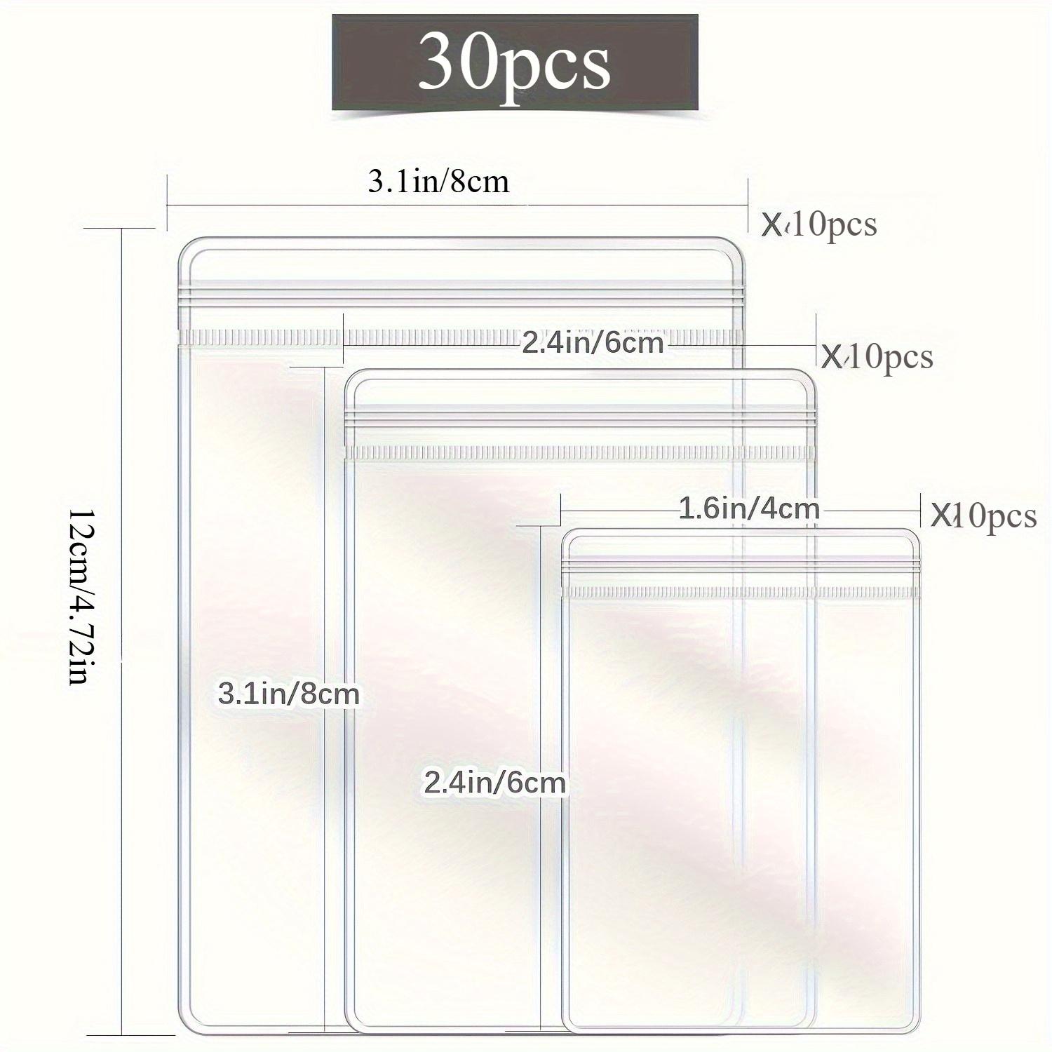 

30 шт. Прозрачные самозапечатывающиеся пакеты для ювелирных изделий - Водонепроницаемые ПВХ пакеты с застежкой-молнией для колец и серег, Портативная сумка для хранения, Сумка-органайзер для ювелирных изделий 30pcs