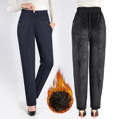 Hosen für Frauen mittleren Alters, Winterhosen für Mütter, Baumwollhosen für Frauen mittleren Alters, gerade Hosen für Omas, warm und mit Samt gefüttert zum Warmhalten