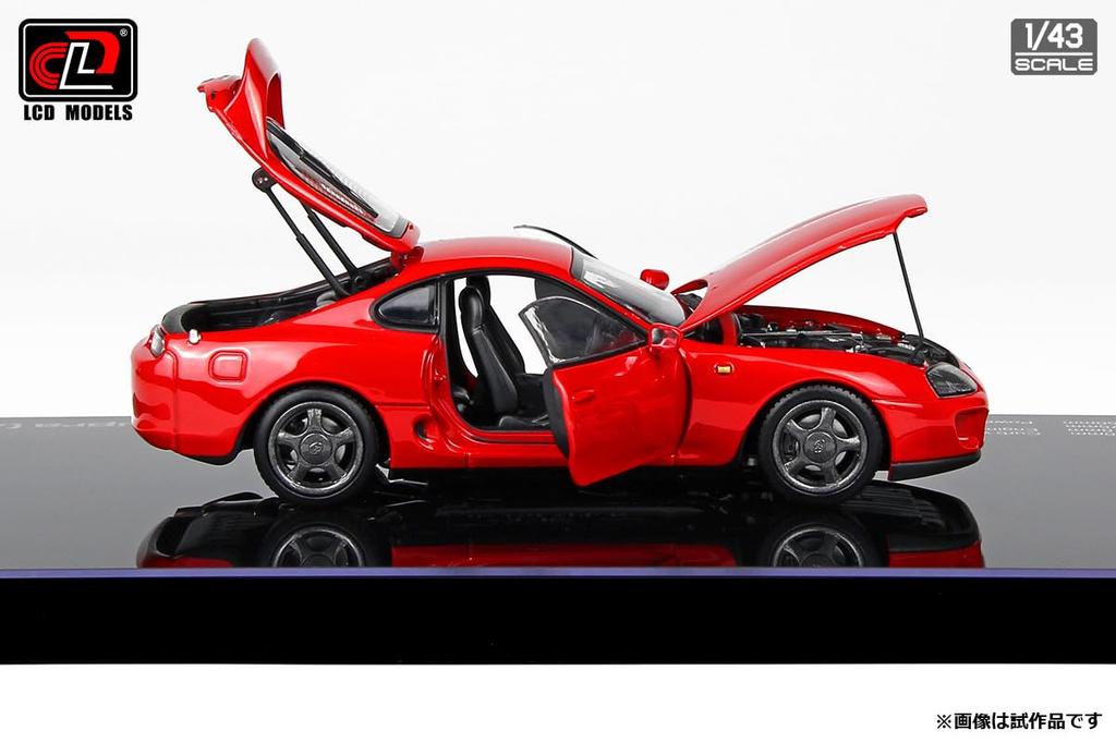 Model LCD Skala Toyota Supra A80 Czerwony Model Wykończony LCD43009RE 1/43