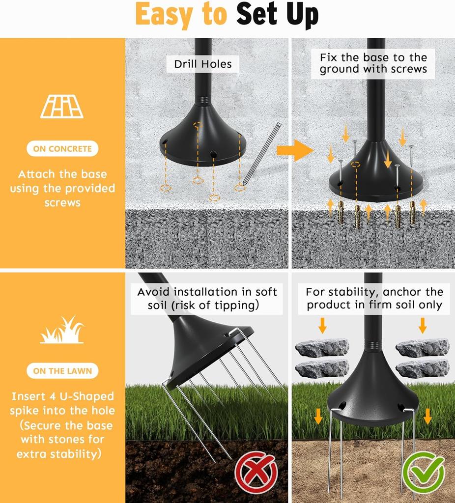 63' Aluminum Solar Light Post 2-Pack, Waterproof Outdoor Lamps for Patio, Backyard, Warm White, Replaceable Bulb